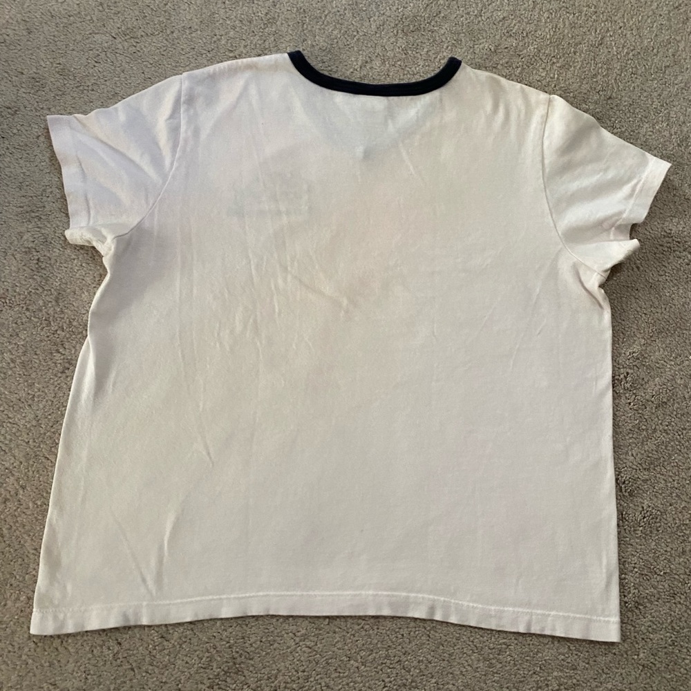 “Calvin Klein Jeans” White T-Shirt w/ Black Trim- Size: L - Picture 2 of 9